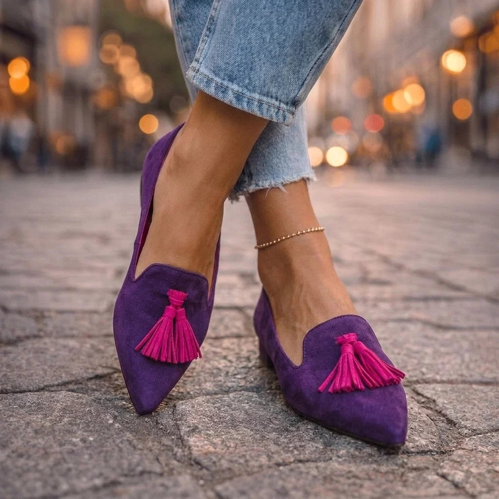 Ballerines Livia à Bout Pointu avec Motif Léopard