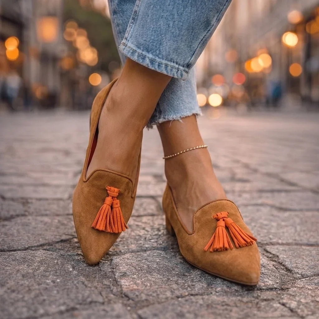 Ballerines Livia à Bout Pointu avec Motif Léopard