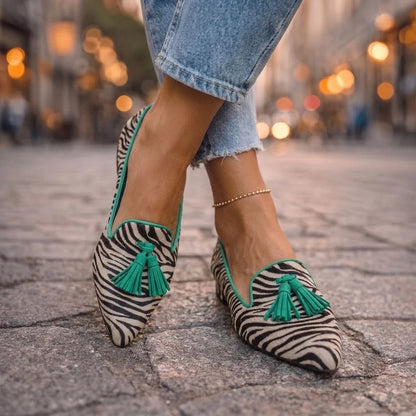 Ballerines Livia à Bout Pointu avec Motif Léopard