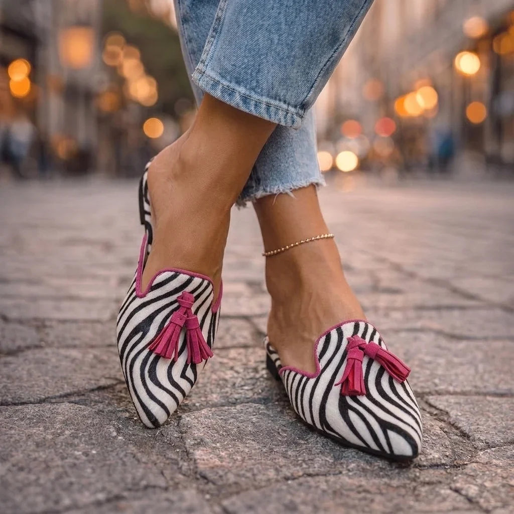 Serafina Mules à Talon avec Franges
