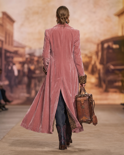Madison | Manteau long en velours à coupe tailleur