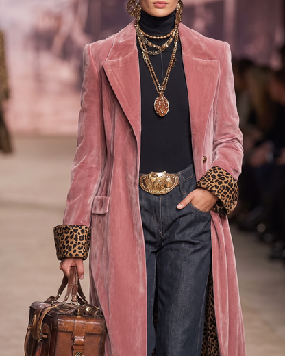 Madison | Manteau long en velours à coupe tailleur