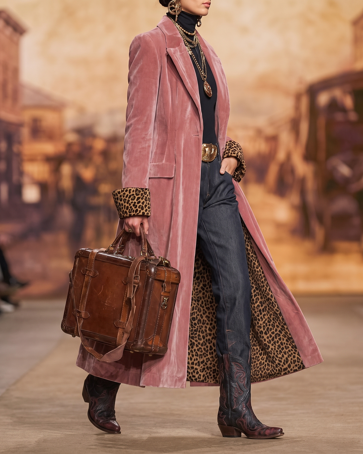 Madison | Manteau long en velours à coupe tailleur