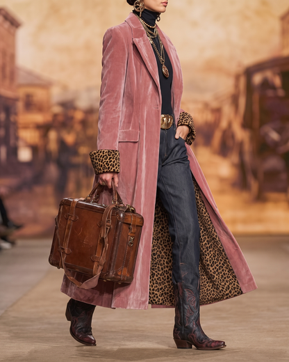 Madison | Manteau long en velours à coupe tailleur