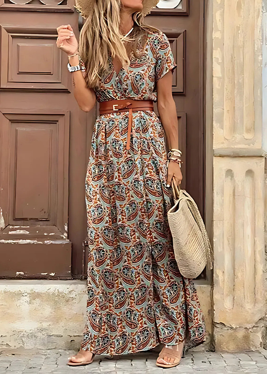 Joselin™ – Robe longue bohème fluide avec ceinture