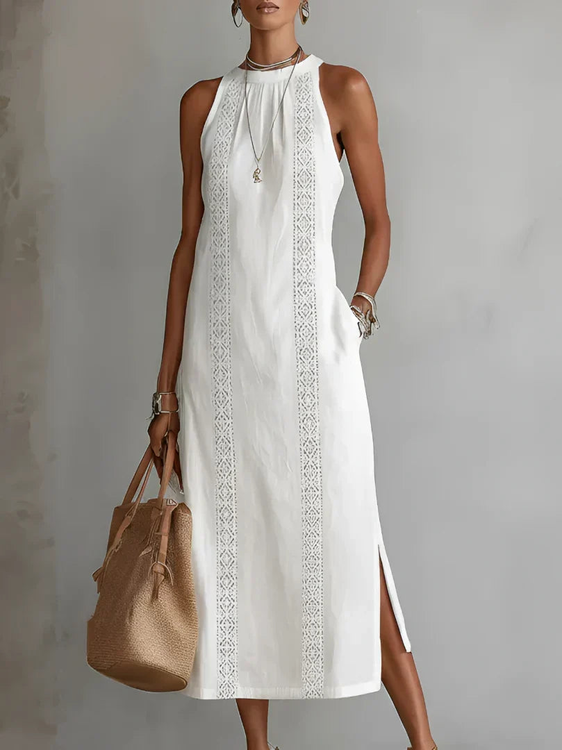 Robe Midi Élégante Valeria à Col Mao