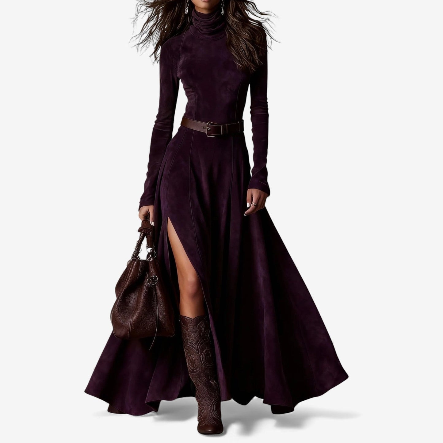 Élodie | Robe longue élégante avec ceinture incluse