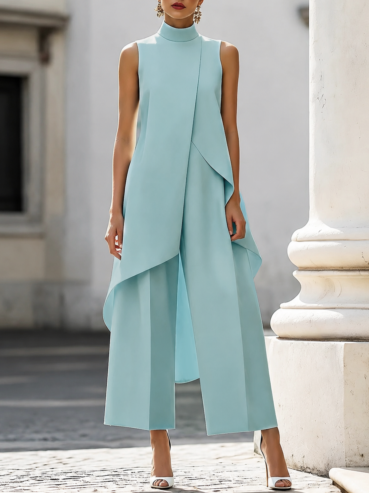 Catalina - Robe Longue Mono à Découpe Élégante