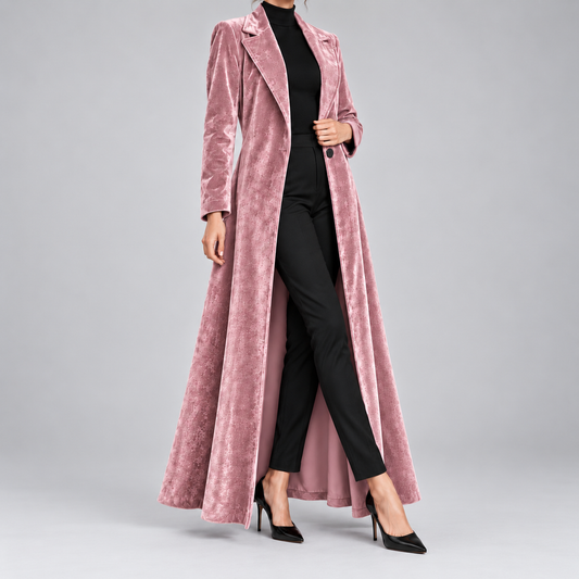 Beatrice | Long manteau ouvert en velours