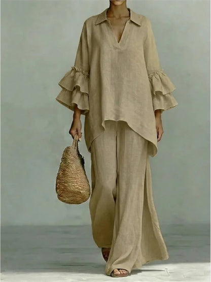 Ensemble Élégant en Coton et Lin Alba