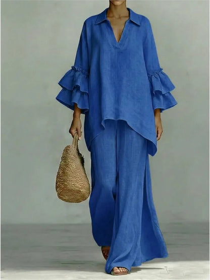 Ensemble Élégant en Coton et Lin Alba