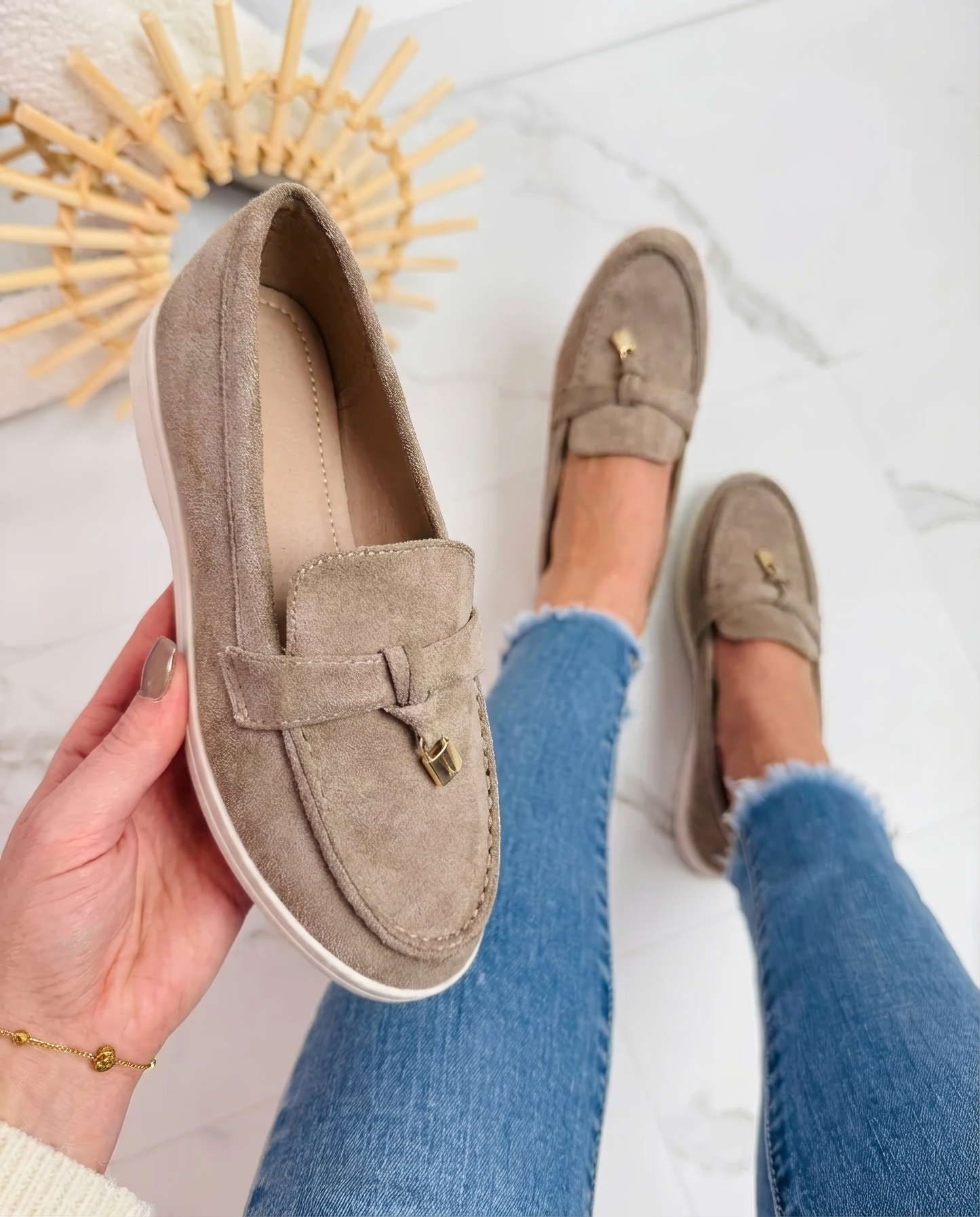 Kaki Milan Moccasins