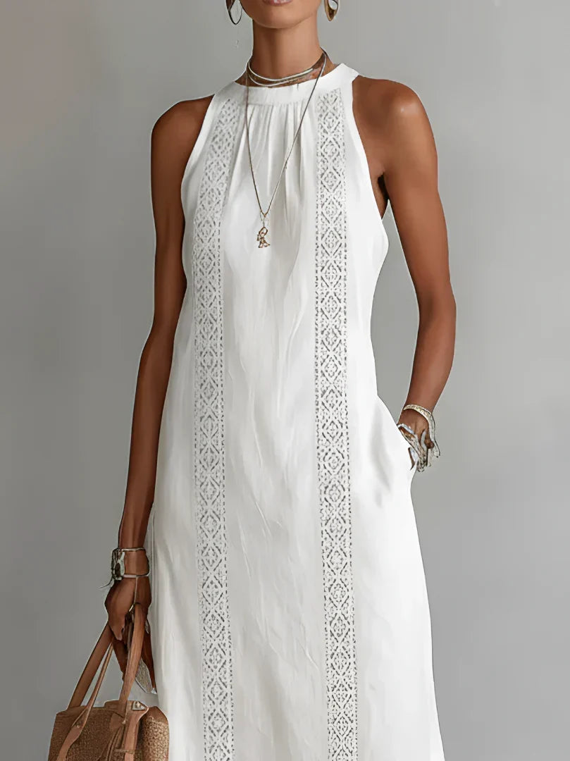 Robe Midi Élégante Valeria à Col Mao