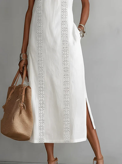 Robe Midi Élégante Valeria à Col Mao