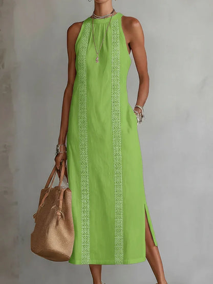 Robe Midi Élégante Valeria à Col Mao