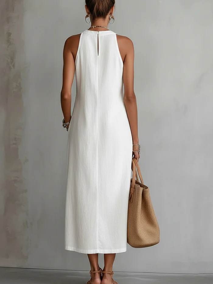 Jimena – Robe midi col mao élégante