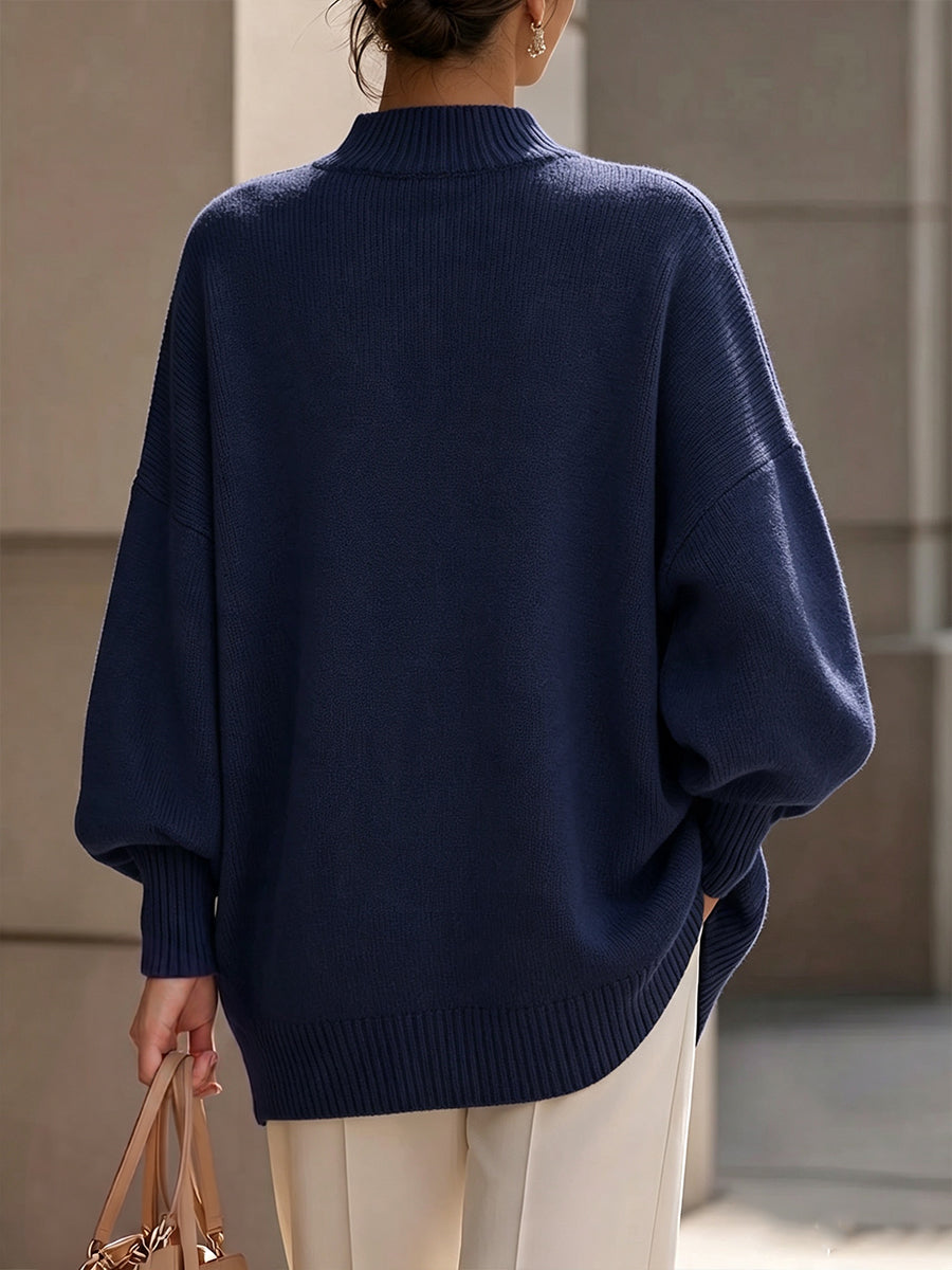Rocío | Pull Asymétrique à Boutons Dorés