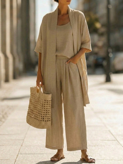 Isa | Ensemble Élégant de Trois Pièces, Chic et Pratique