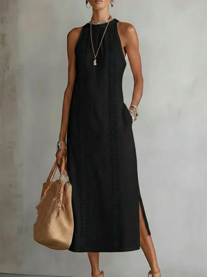 Robe Midi Élégante Valeria à Col Mao