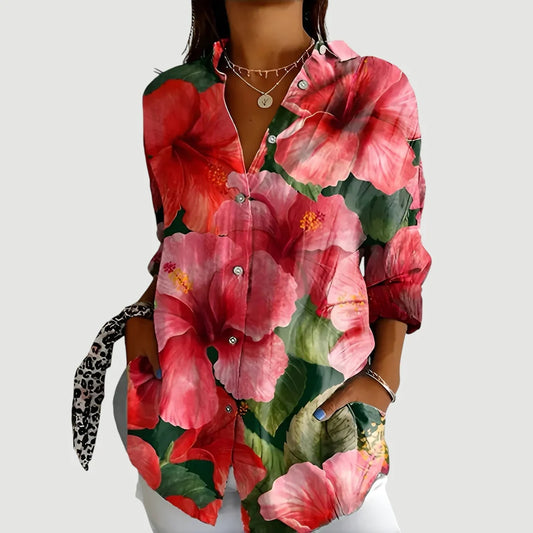 Thea - Blouse Géométrique Élégante