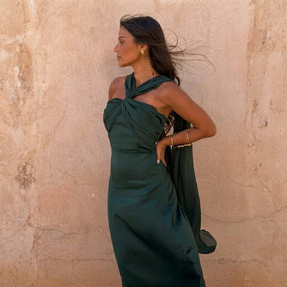 Aloe | Robe Asymétrique à Décolleté Croisé