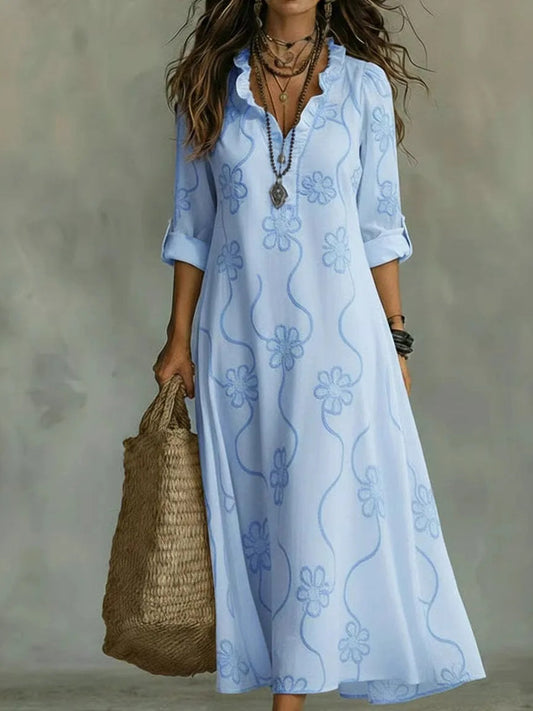 Robe Longue d'Été à Fleurs Sienna